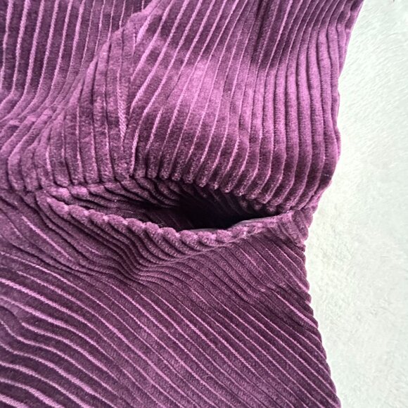 Anthropologie Elevenses Womens Purple Corduroy Cropped Blazer Jacket Size 6 - Picture 4 of 9